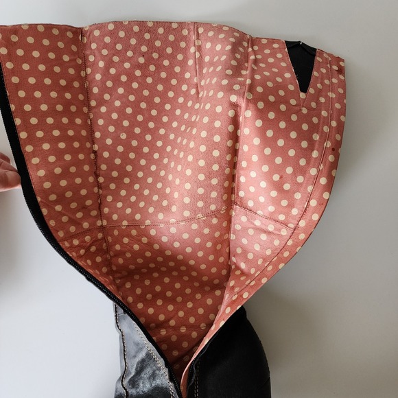 Miss L Fly Boots Womens 39 EU Soft Leather Black Knee High Chunky Block Heel Zip - Picture 11 of 13